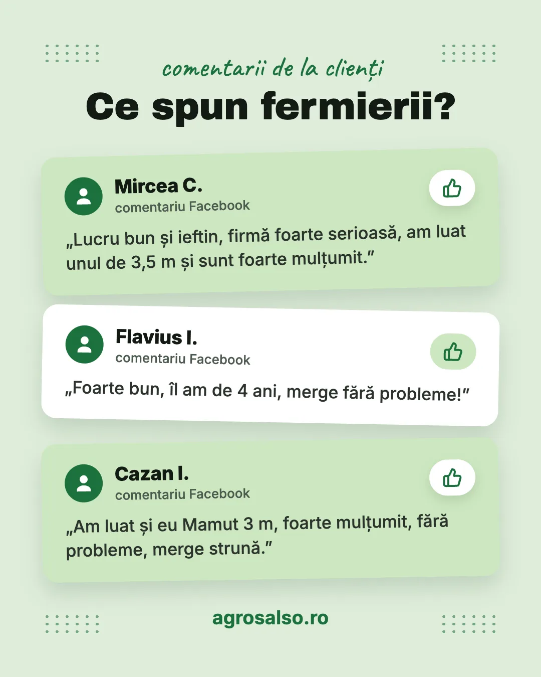 Agro Salso social post — real farmer comments from Facebook