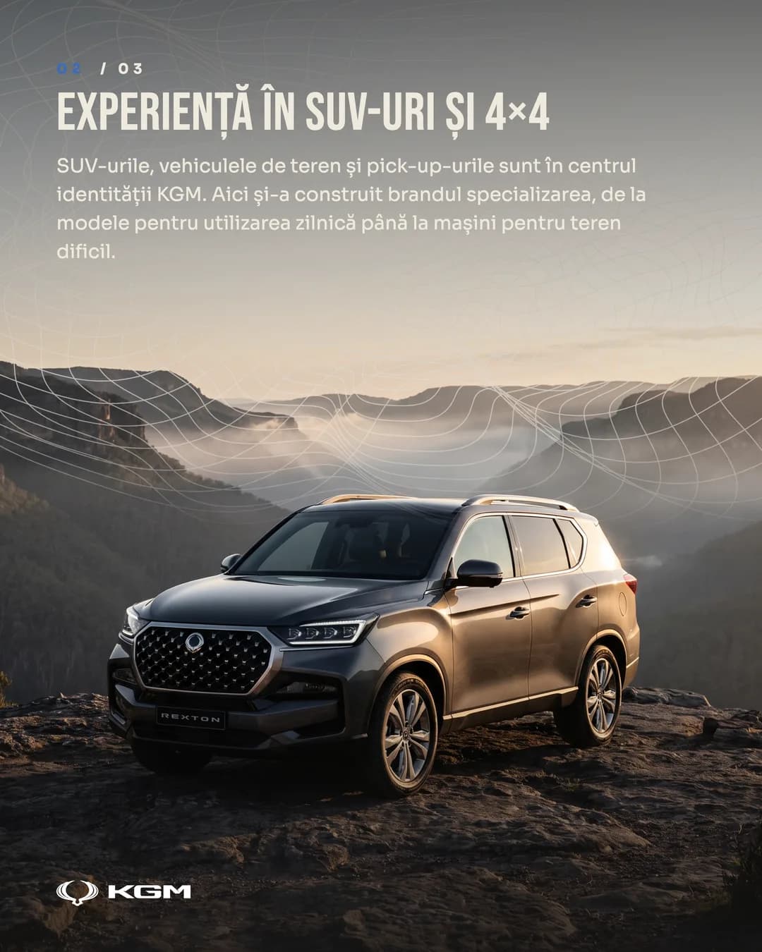 KGM Oradea carousel — brand history, SUV and 4×4 heritage