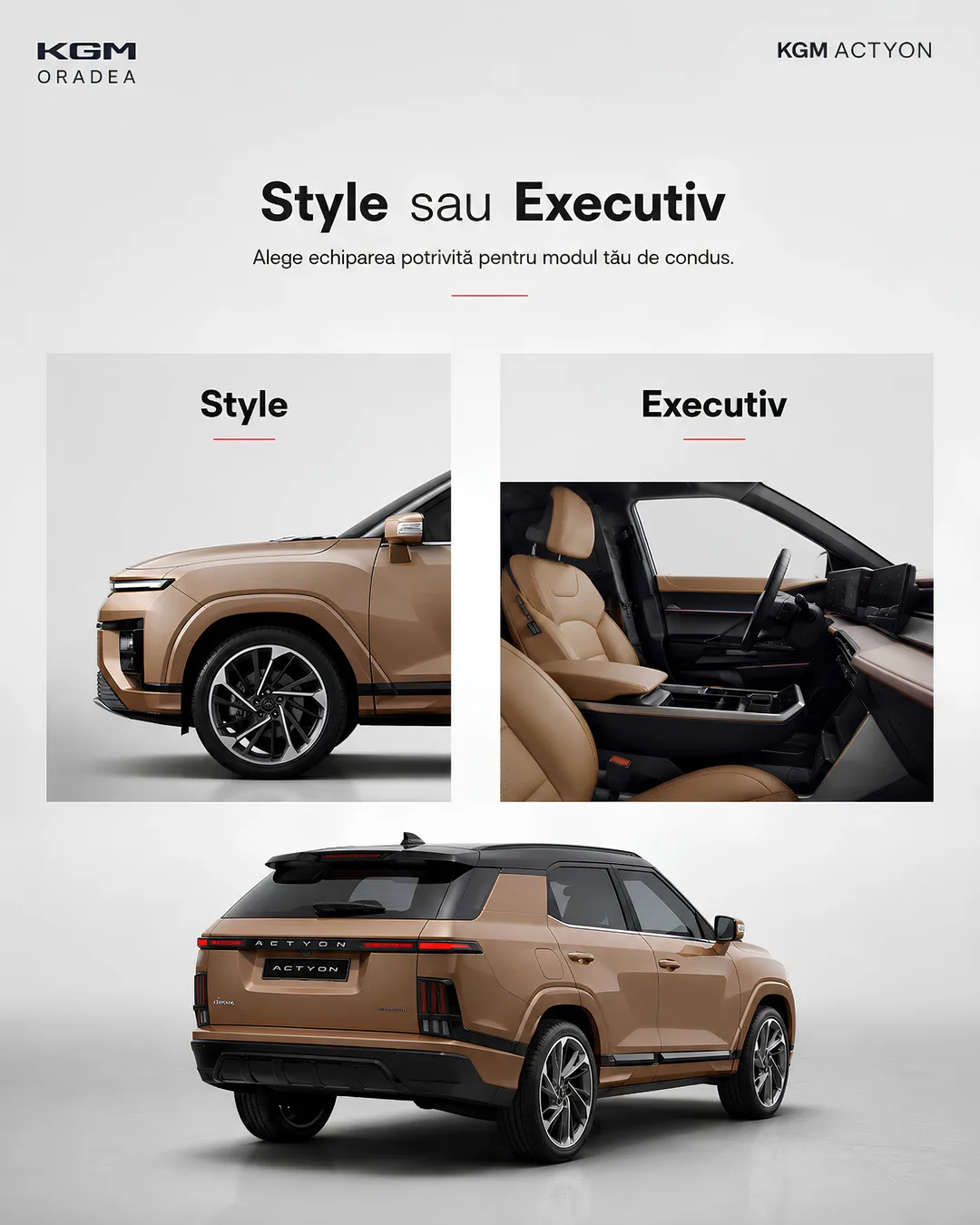 KGM Oradea carousel — Actyon, Style and Executiv trims